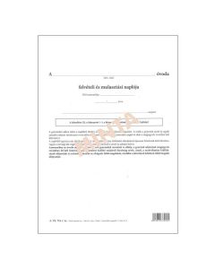 A.TÜ 724 FELVÉTELI ÉS MULASZTÁSI NAPLÓ KÜLÍV, 4 OLDAL, A/4, 1+1 SZÍN