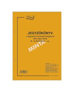 B.13-233/2014./V JEGYZŐKÖNYV A FOGYASZTÓ MINŐSÉGI KIFOGÁSÁRÓL