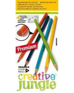SZÍNES CERUZA CREATIVE JUNGLE, 12 DB-OS, HÁROMSZÖG ALAKÚ