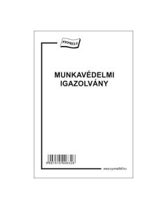 MUNKAVÉDELMI IGAZOLVÁNY, 95X140 MM