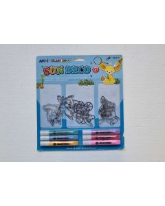 ÜVEGFESTÉK SZETT, 6X10,5 ML FESTÉK+6 DB MŰANYAG KÉP