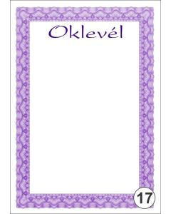 OKLEVÉL/EMLÉKLAP A/4 NYOMELL, A4-017