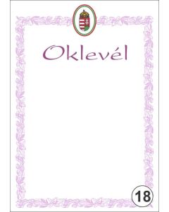 OKLEVÉL/EMLÉKLAP A/4 NYOMELL, A4-018