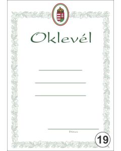 OKLEVÉL/EMLÉKLAP A/4 NYOMELL, A4-019