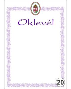 OKLEVÉL/EMLÉKLAP A/4 NYOMELL, A4-020