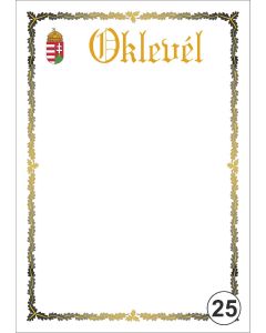 OKLEVÉL/EMLÉKLAP A/4 NYOMELL, A4-025