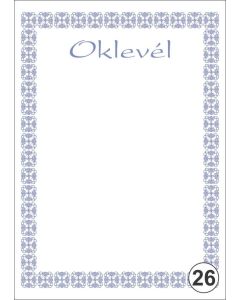 OKLEVÉL/EMLÉKLAP A/4 NYOMELL, A4-026