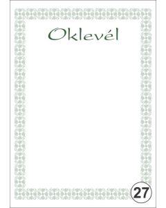 OKLEVÉL/EMLÉKLAP A/4 NYOMELL, A4-027