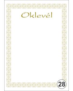 OKLEVÉL/EMLÉKLAP A/4 NYOMELL, A4-028