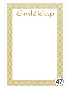 OKLEVÉL/EMLÉKLAP A/4 NYOMELL, A4-047