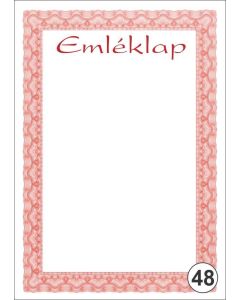 OKLEVÉL/EMLÉKLAP A/4 NYOMELL, A4-048