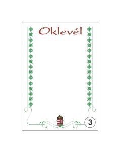 OKLEVÉL/EMLÉKLAP A/5 NYOMELL, A5-003