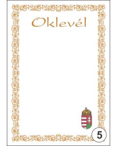 OKLEVÉL/EMLÉKLAP A/5 NYOMELL, A5-005