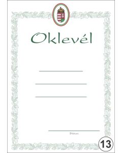 OKLEVÉL/EMLÉKLAP A/5 NYOMELL, A5-013
