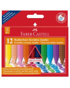 ZSÍRKRÉTA FABER CASTELL 12 DB-OS GRIP TÖRÖLHETŐ, JUMBO