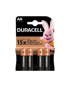 ELEM DURACELL BASICPLUS ALKALI CERUZA, AA B4   LR6/MN1500, 4 DB/BLISZTER