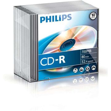 CD Philips CD-R80 SLIM 52x írható CD