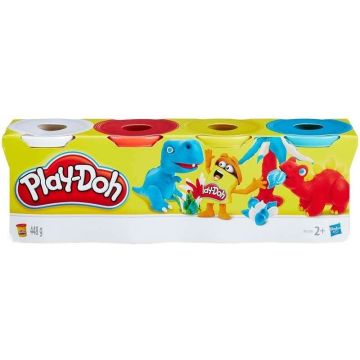 JÁTÉK PLAY DOH TÉGELYES GYURMA, KLASSZIKUS SZÍNEK, 4 DB-OS
