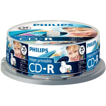 CD PHILIPS, NYOMTATHATÓ, 25 CAKE-BOX