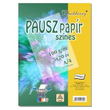 PAUSZPAPÍR SZÍNES, BLACKBERRY, A/4, 5X20 ÍV/CSOMAG