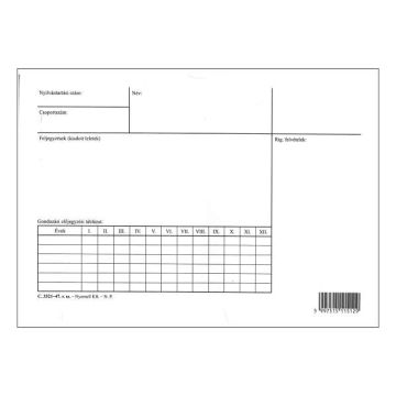 C.3321-47 LELETBORÍTÉK, 150 G/M2 OFSZETKARTON, 220X155 MM, REDÖS