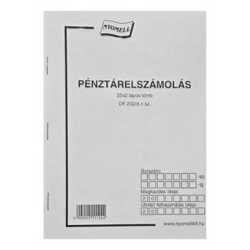 D.F.200/D PÉNZTÁRELSZÁMOLÁS, 25X2 LAPOS, A/5, ÁLLÓ