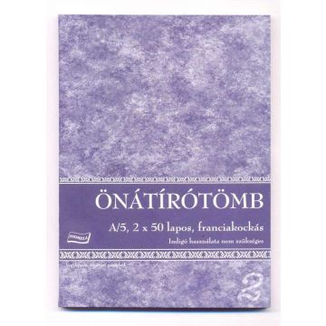 ÖNÁTÍRÓTÖMB A/5, 50x2 PÉLDÁNYOS, NYOMELL