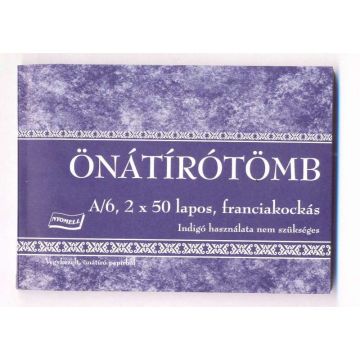 ÖNÁTÍRÓTÖMB A/6, 50x2 PÉLDÁNYOS, NYOMELL