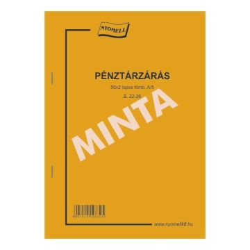 B.22-26 PÉNZTÁRZÁRÁS A/5 50X2, ÁLLÓ