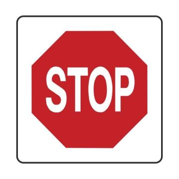 TÁJÉKOZTATÓ LAP "STOP ELSŐBBSÉG ADÁS KÖTELEZŐ!", 10 CM X10 CM